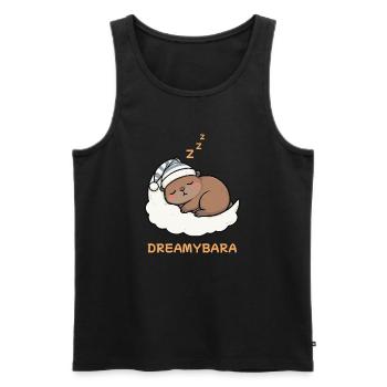 Capybara Dreamybara Black –Cute Sleep Night Shirt - Men's Premium Organic Tank Top - black - Front - AI Model Male 178 light (178cm)