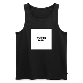 99% Caffeine 1% Work - Men's Premium Organic Tank Top - black - Front - Michal (187cm)