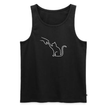 Chat Papa Chat Amateur de Chat Équipe Chat Fist - Débardeur bio Premium Homme - noir - Devant - Michal (187cm)