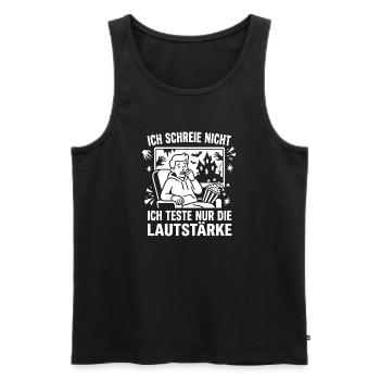 Ich teste nur die Lautstärke Horrorfilm - Männer Premium Bio Tank Top - Schwarz - Vorne - Michal (187cm)