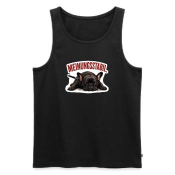 Frenchie – Meinungsstabil Bully - Männer Premium Bio Tank Top - Schwarz - Vorne - AI Model Male 178 light (178cm)