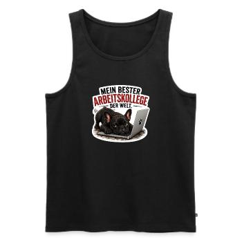 Frenchie – Bester Arbeitskollege der Welt - Männer Premium Bio Tank Top - Schwarz - Vorne - Michal (187cm)