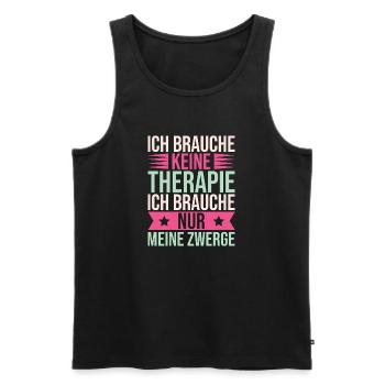 Gartenzwerg Brauche Keine Therapie Nur Zwerge - Männer Premium Bio Tank Top - Schwarz - Vorne - Michal (187cm)