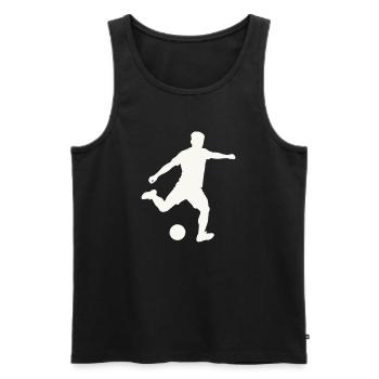 Silhouette de baby-foot en mouvement - Débardeur bio Premium Homme - noir - Devant - AI Model Male 178 light (178cm)