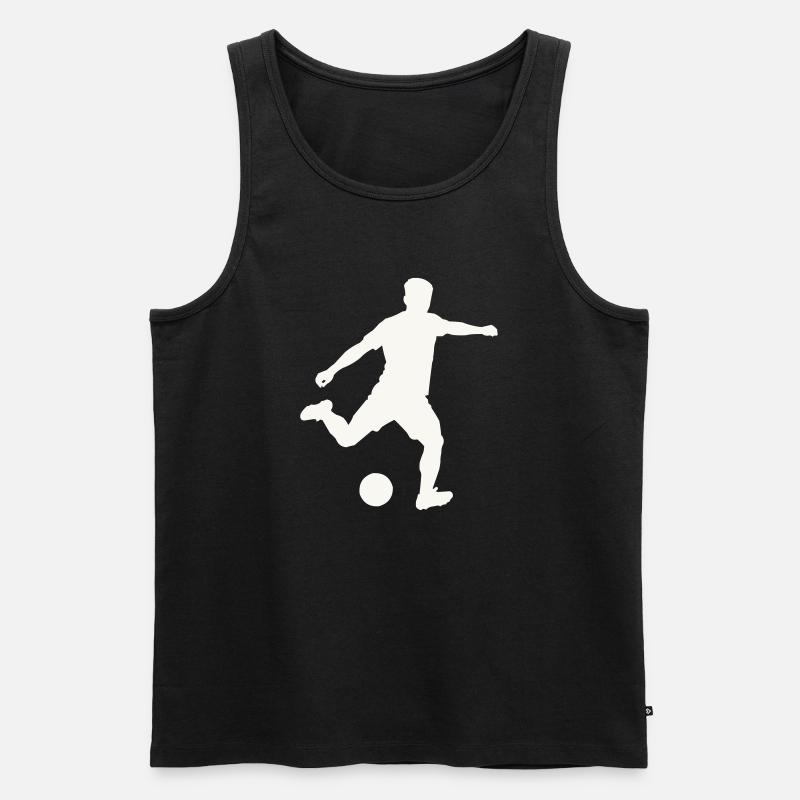 Kicker-Silhouette in Bewegung - Männer Premium Bio Tank Top - Schwarz