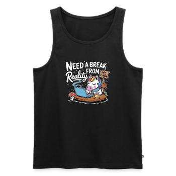 Unicorn Laptop Break Office Humor Laptop - Men's Premium Organic Tank Top - black - Front - AI Model Male 178 light (178cm)