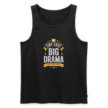 Small stage, lots of drama | Puppet Show Humor - Men's Premium Organic Tank Top - black - Front - Michal (187cm)