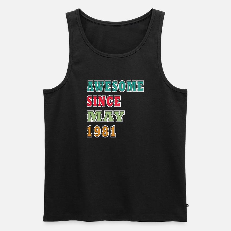 Awesome seit Mai 1981 - Männer Premium Bio Tank Top - Schwarz