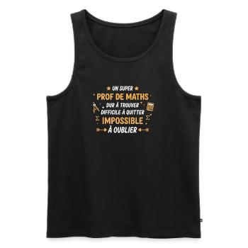 Prof de maths inoubliable - Débardeur bio Premium Homme - noir - Devant - AI Model Male 178 light (178cm)