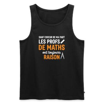 Profs de Maths Toujours Raison - Débardeur bio Premium Homme - noir - Devant - AI Model Male 178 light (178cm)