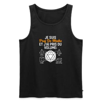Prof de Maths Volume Humour - Débardeur bio Premium Homme - noir - Devant - AI Model Male 178 light (178cm)