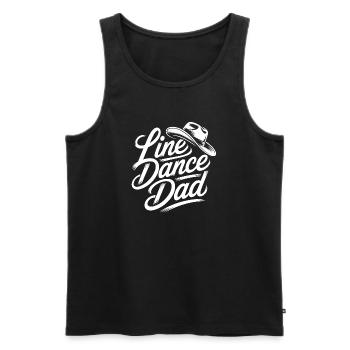 Line Dance Dad - Men's Premium Organic Tank Top - black - Front - Michal (187cm)