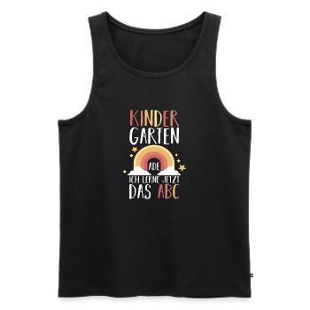 Kindergarten Ade Ich Lerne Jetzt Das ABC - Männer Premium Bio Tank Top - Schwarz - Vorne - Michal (187cm)