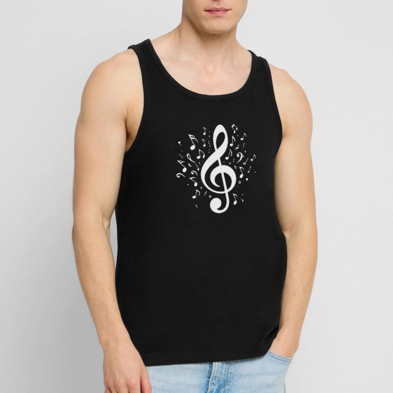 Exploding clef with notes Men's Premium Organic Tank Top