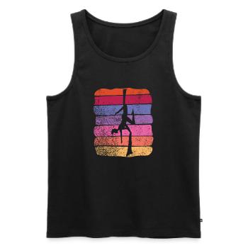 Vertical Cloth Vintage Aerial Acrobatics Aerial Silk - Men's Premium Organic Tank Top - black - Front - AI Model Male 178 light (178cm)