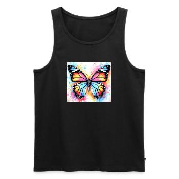 Schmetterling - Männer Premium Bio Tank Top - Schwarz - Vorne - AI Model Male 178 light (178cm)