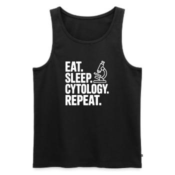 Eat. Sleep. Cytology. Repeat. - Men's Premium Organic Tank Top - black - Front - AI Model Male 178 light (178cm)