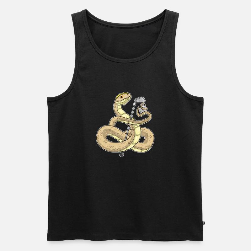 Schlange Golf Golfschläger - Männer Premium Bio Tank Top - Schwarz