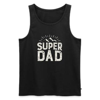Super Papa Aventure à la Montagne - Débardeur bio Premium Homme - noir - Devant - Michal (187cm)