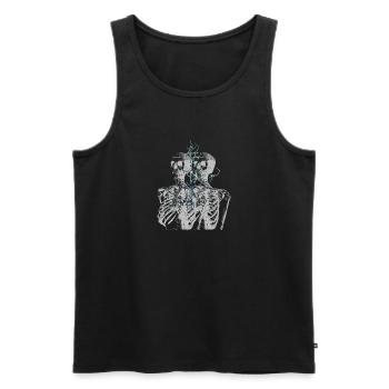 Glitch Skeleton Melt Dark Aesthetic Design - Männer Premium Bio Tank Top - Schwarz - Vorne - AI Model Male 178 light (178cm)