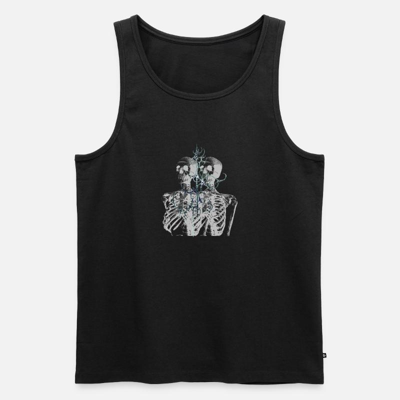 Glitch Skeleton Melt Dark Aesthetic Design - Männer Premium Bio Tank Top - Schwarz