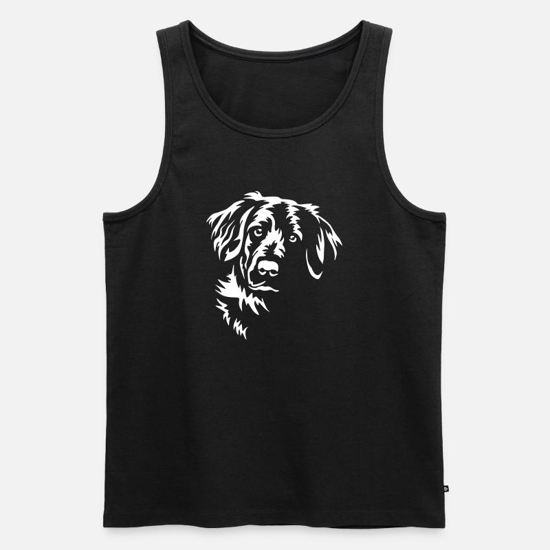 Flat-coated Retriever Kopf "Black Edition" - Männer Premium Bio Tank Top - Schwarz