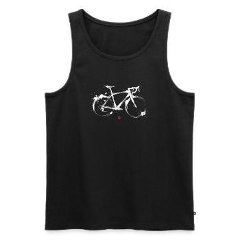 Rennrad Tusche Kunst Illustration Radsport - Männer Premium Bio Tank Top - Schwarz - Vorne - Michal (187cm)
