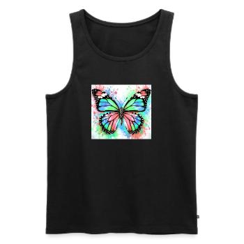 Schmetterling - Männer Premium Bio Tank Top - Schwarz - Vorne - AI Model Male 178 light (178cm)