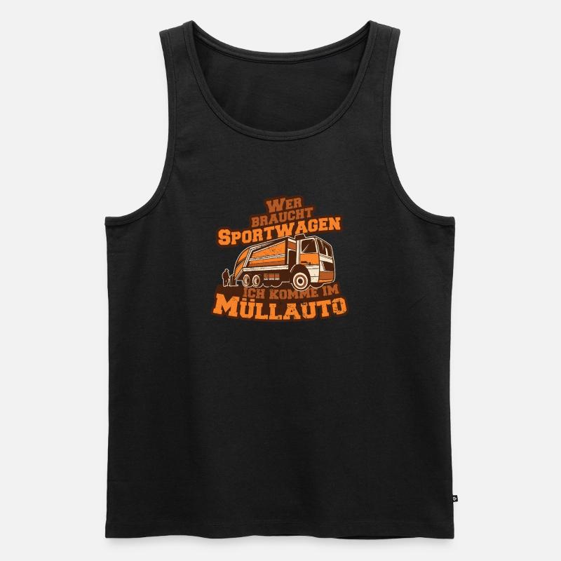 Müllauto Spruch - Männer Premium Bio Tank Top - Schwarz