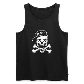 Hip Hop Skull Streetwear Rap Urban Style Shirt - Men's Premium Organic Tank Top - black - Front - AI Model Male 178 light (178cm)