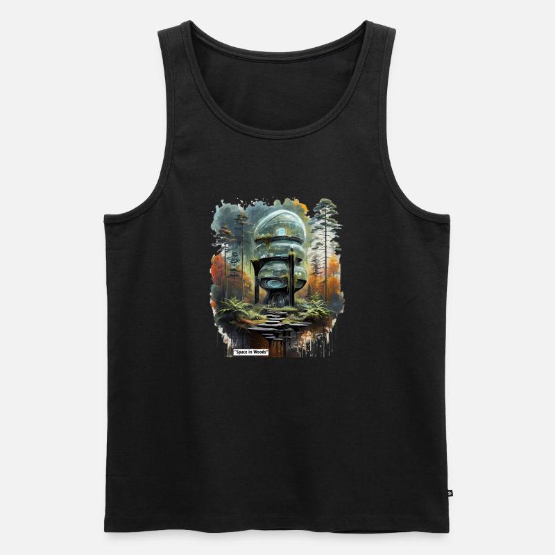 Raum in Woods Dome - Männer Premium Bio Tank Top - Schwarz