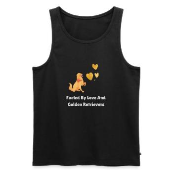 Alimentés par l’amour et les Golden Retrievers - Débardeur bio Premium Homme - noir - Devant - Michal (187cm)