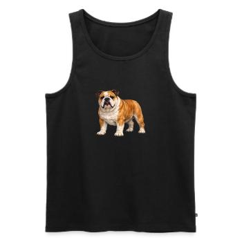 English Bulldog - Men's Premium Organic Tank Top - black - Front - Michal (187cm)