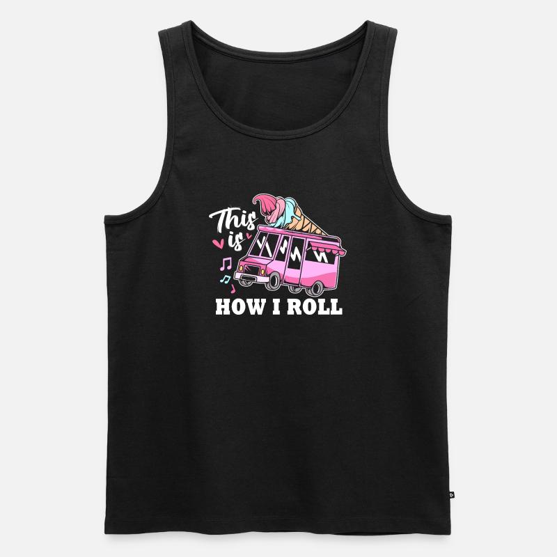 Eisdiele Eiswagen Eis Eiscreme - Männer Premium Bio Tank Top - Schwarz