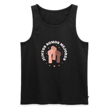 United Fists Circle - Men's Premium Organic Tank Top - black - Front - Michal (187cm)