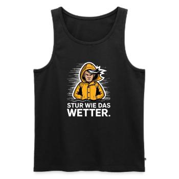  Stur Wie Das Wetter Maritimer Spruch Für Sturkopf - Männer Premium Bio Tank Top - Schwarz - Vorne - AI Model Male 178 light (178cm)