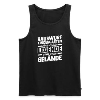 Eine Legende Geht vom Gelände - Männer Premium Bio Tank Top - Schwarz - Vorne - Michal (187cm)