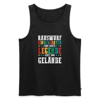 Eine Legende Geht vom Gelände - Männer Premium Bio Tank Top - Schwarz - Vorne - Michal (187cm)