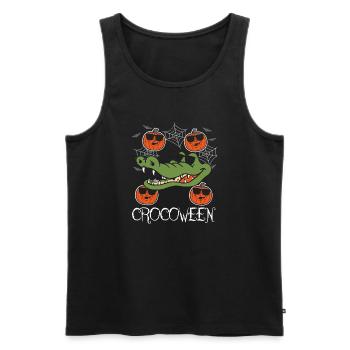 Safari Afrique Faune du Serengeti Crocodile d’Halloween - Débardeur bio Premium Homme - noir - Devant - Michal (187cm)