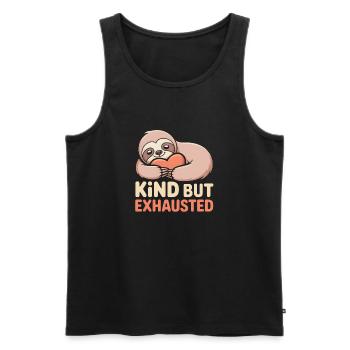 Nice but tired | Sloth Vibe - Men's Premium Organic Tank Top - black - Front - AI Model Male 178 light (178cm)