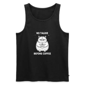 Kein Gespräch Vor Kaffee Liebhaber Katze - Männer Premium Bio Tank Top - Schwarz - Vorne - AI Model Male 178 light (178cm)