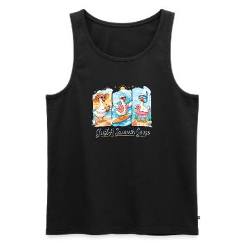Sommer-Gänse Trio Summer Vibe Urlaub Strand - Männer Premium Bio Tank Top - Schwarz - Vorne - AI Model Male 178 light (178cm)
