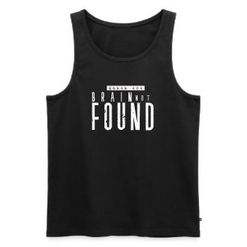 Fehler 404: Verlorenes Gehirn - Männer Premium Bio Tank Top - Schwarz - Vorne - AI Model Male 178 light (178cm)