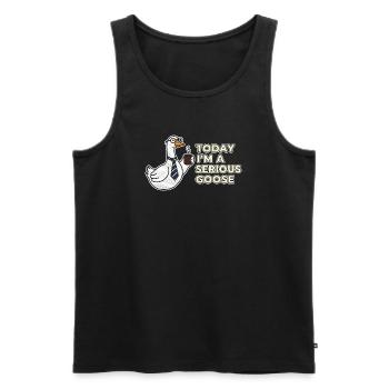 Serious Goose: Coffee, Tie & Grit - Men's Premium Organic Tank Top - black - Front - AI Model Male 178 light (178cm)