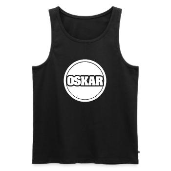 Oskar als Legendaer - Männer Premium Bio Tank Top - Schwarz - Vorne - AI Model Male 178 light (178cm)