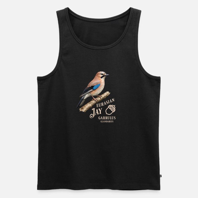 Eurasian Jay Eichelhäher Vogel Design - Männer Premium Bio Tank Top - Schwarz