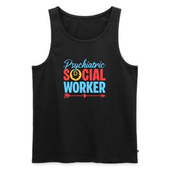 Social Worker Quote Psychiatric Social Work - Männer Premium Bio Tank Top - Schwarz - Vorne - AI Model Male 178 light (178cm)