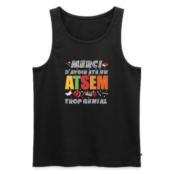 Thank you for being an ATSEM too awesome Gift - Men's Premium Organic Tank Top - black - Front - Michal (187cm)
