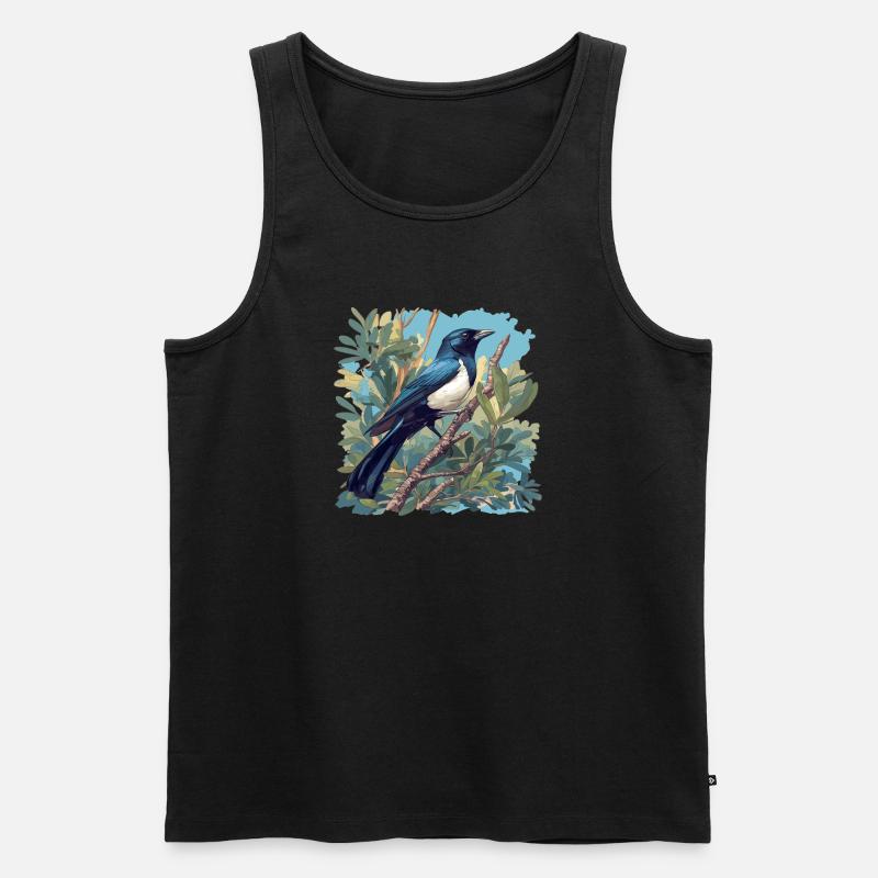 Elstern Elster - Männer Premium Bio Tank Top - Schwarz