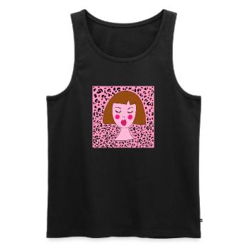 FILLE LÉOPARD - Débardeur bio Premium Homme - noir - Devant - AI Model Male 178 light (178cm)